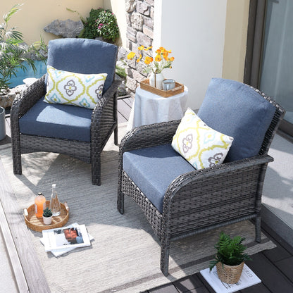 Ensemble de 2 chaises de jardin en rotin et osier HOOOWOOO