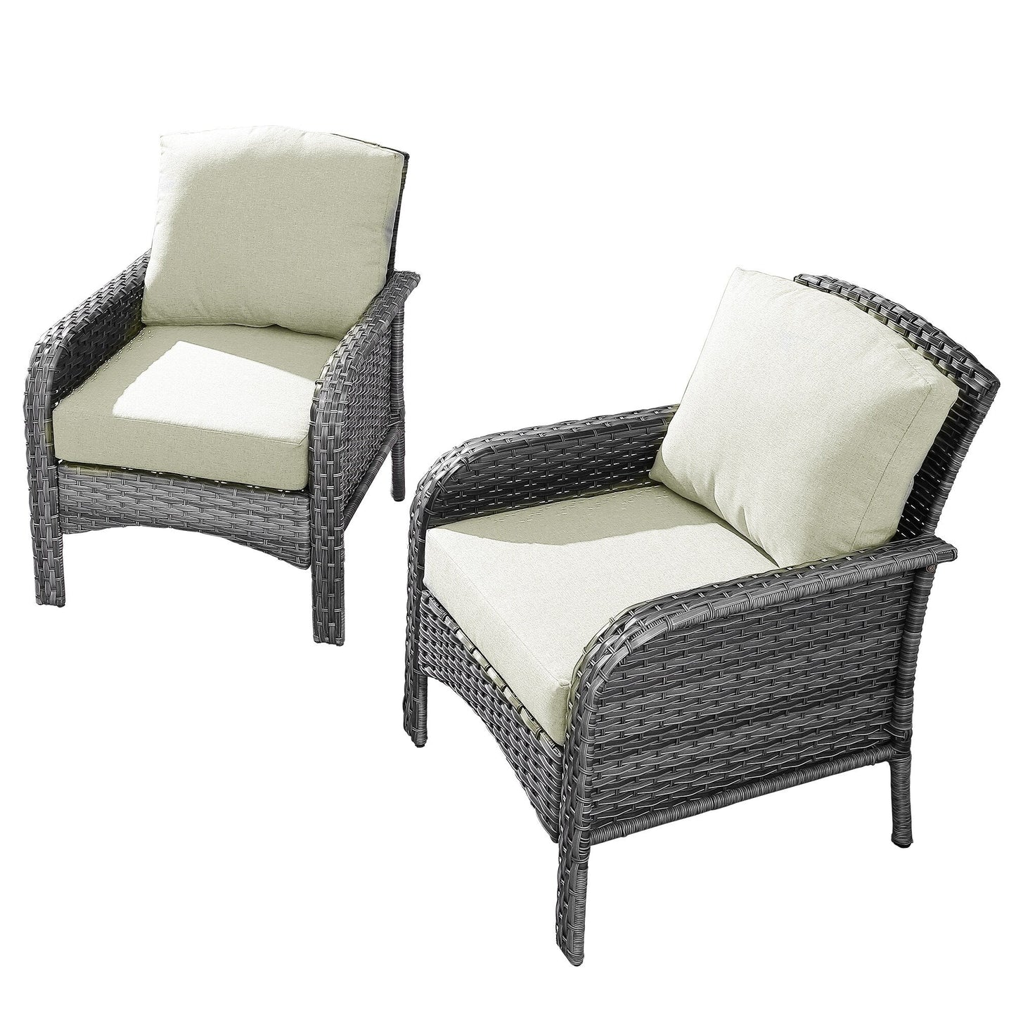 Ensemble de 2 chaises de jardin en rotin et osier HOOOWOOO