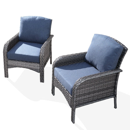 Ensemble de 2 chaises de jardin en rotin et osier HOOOWOOO