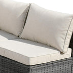Ensemble de jardin sectionnel en rotin HOOOWOOO 6 pièces avec table et foyer