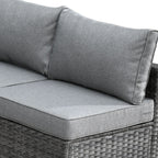 Ensemble de jardin sectionnel en rotin HOOOWOOO 6 pièces avec table et foyer