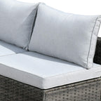 Ensemble de jardin sectionnel en rotin HOOOWOOO 6 pièces avec table et foyer