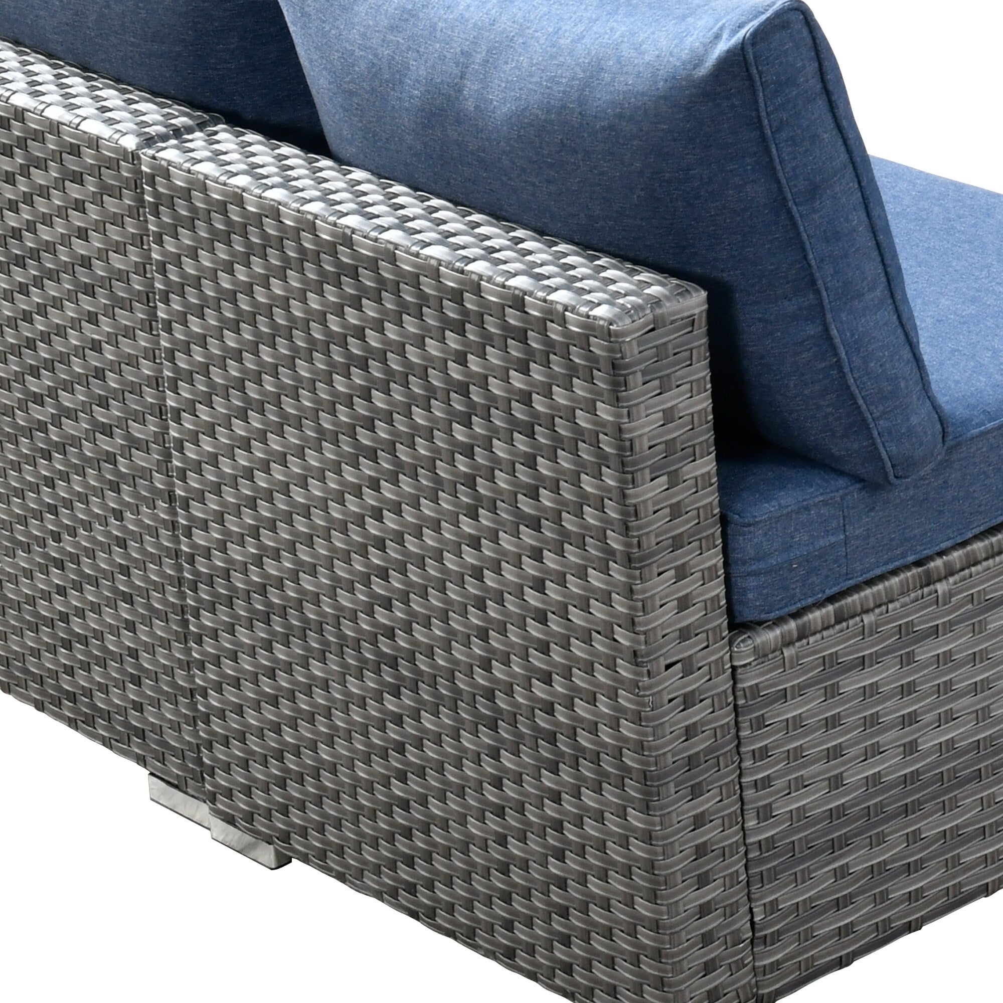 Ensemble de jardin sectionnel en rotin HOOOWOOO 6 pièces avec table et foyer
