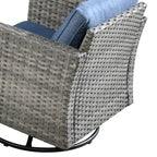 Ensemble de 9 meubles d'extérieur en rotin gris HOOOWOOO avec foyer et chaises pivotantes