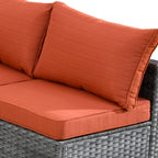 Ensemble de 9 meubles d'extérieur en rotin gris HOOOWOOO avec foyer et chaises pivotantes