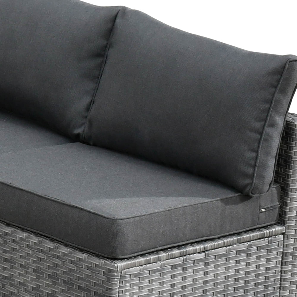 Ensemble de 9 meubles d'extérieur en rotin gris HOOOWOOO avec foyer et chaises pivotantes