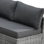 Ensemble de 9 meubles d'extérieur en rotin gris HOOOWOOO avec foyer et chaises pivotantes