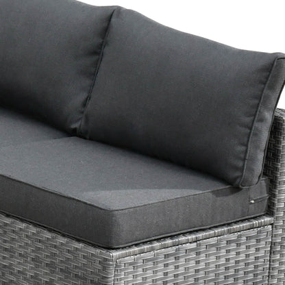 Ensemble de 9 meubles d'extérieur en rotin gris HOOOWOOO avec foyer et chaises pivotantes