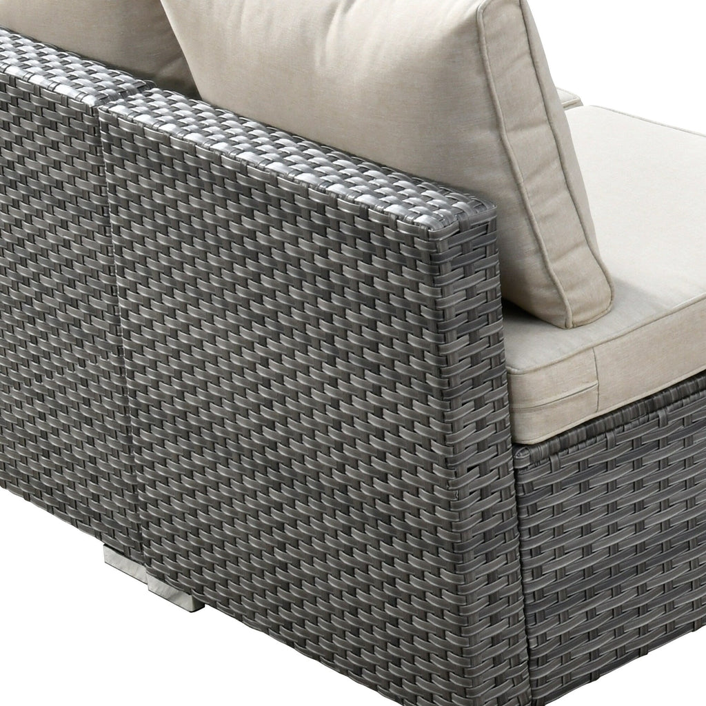 Ensemble de 9 meubles d'extérieur en rotin gris HOOOWOOO avec foyer et chaises pivotantes