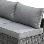 Ensemble de 9 meubles d'extérieur en rotin gris HOOOWOOO avec foyer et chaises pivotantes