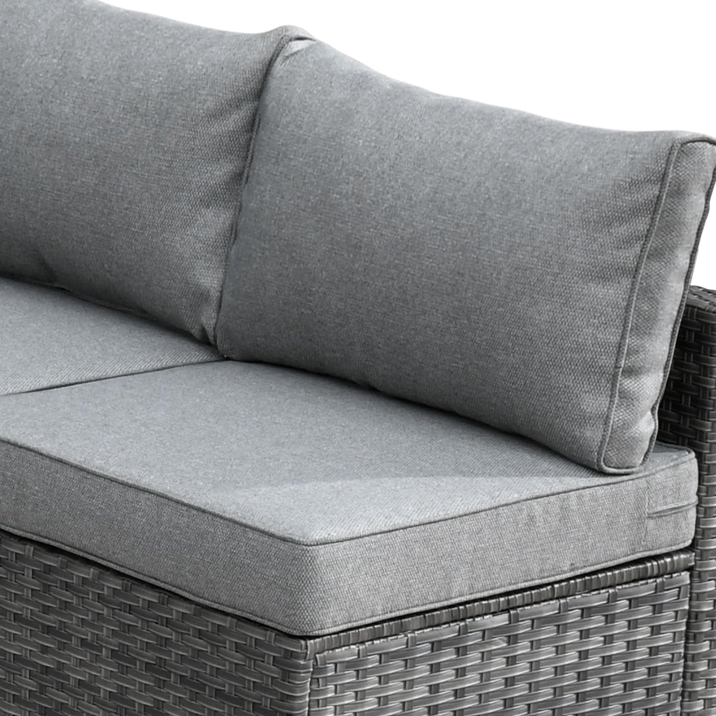 Ensemble de 9 meubles d'extérieur en rotin gris HOOOWOOO avec foyer et chaises pivotantes