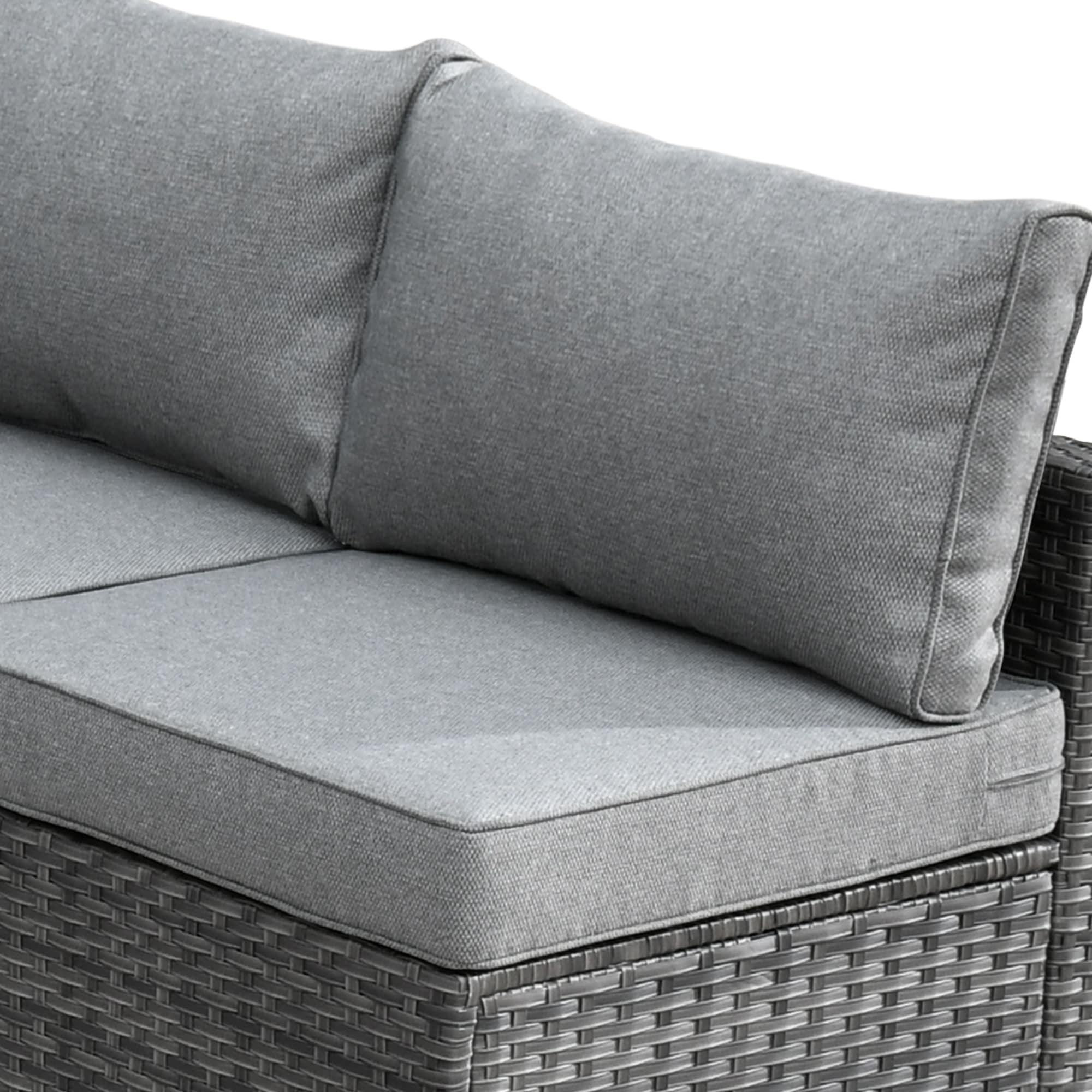 Ensemble de 9 meubles d'extérieur en rotin gris HOOOWOOO avec foyer et chaises pivotantes