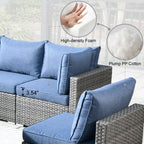 Ensemble de 9 meubles d'extérieur en rotin gris HOOOWOOO avec foyer et chaises pivotantes