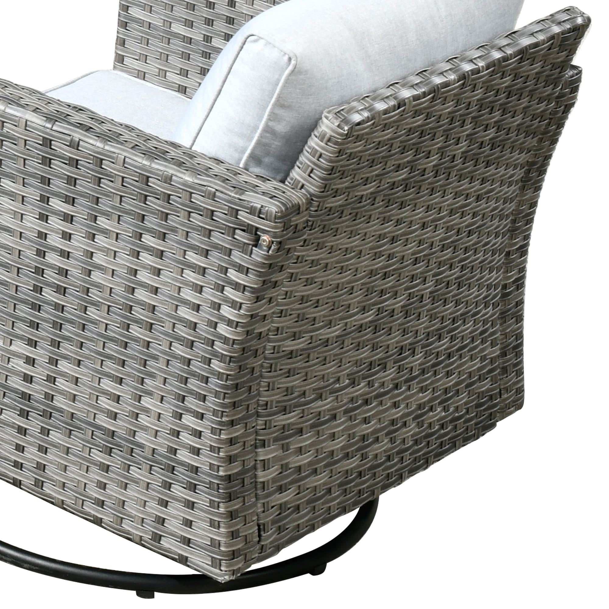 Ensemble de 9 meubles d'extérieur en rotin gris HOOOWOOO avec foyer et chaises pivotantes