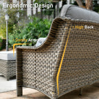 Ensemble de 9 chaises pivotantes d'extérieur à dossier haut en osier HOOOWOOO