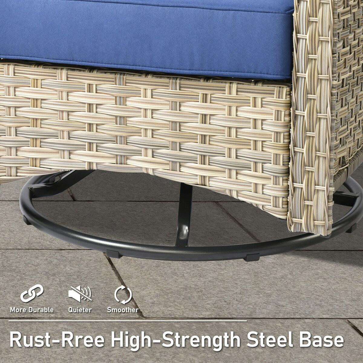 Ensemble de 9 chaises pivotantes d'extérieur à dossier haut en osier HOOOWOOO