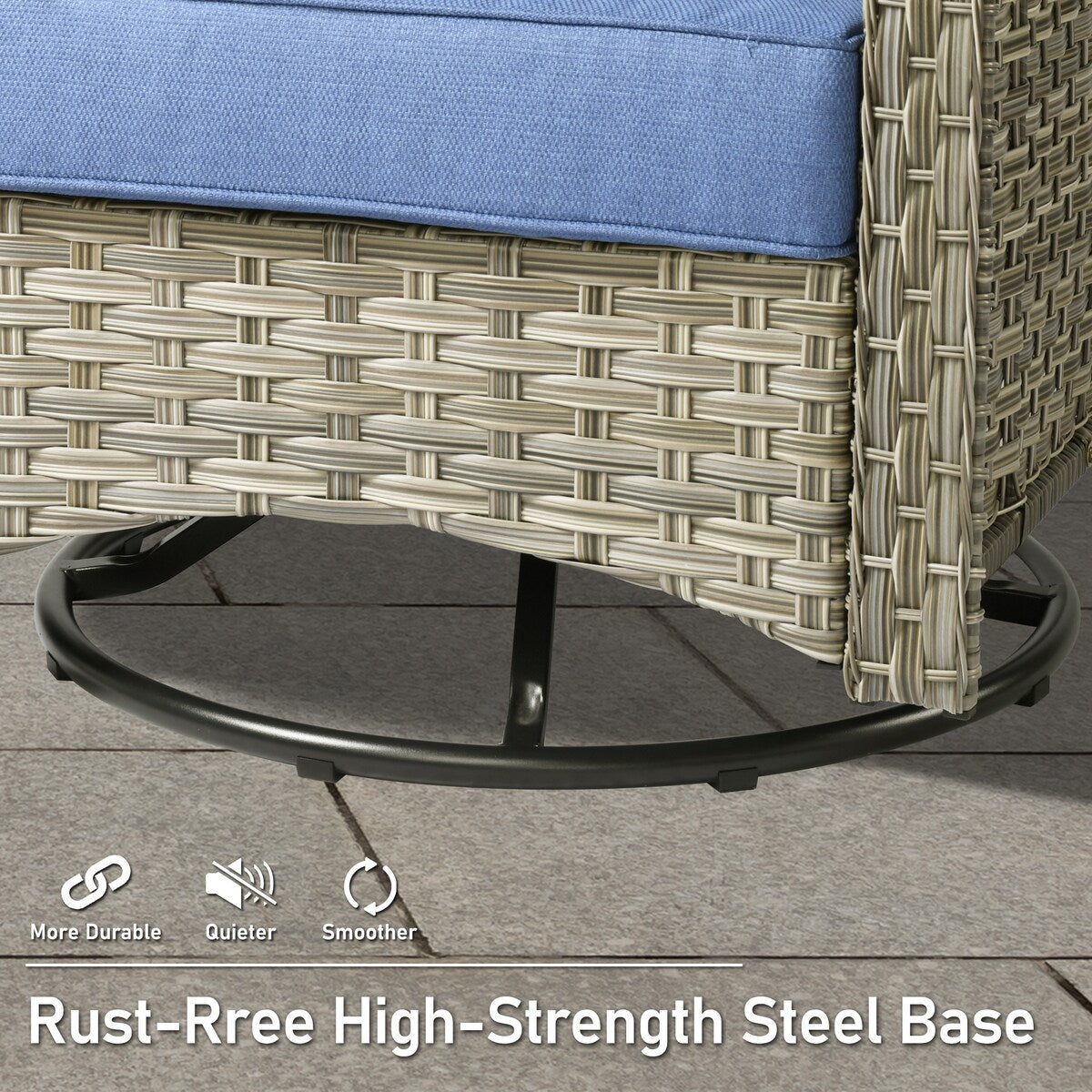 Ensemble de 9 chaises pivotantes d'extérieur à dossier haut en osier HOOOWOOO