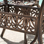 Ensemble de salle à manger d'extérieur haïtien en fonte d'aluminium, 7 pièces, par Christopher Knight Home