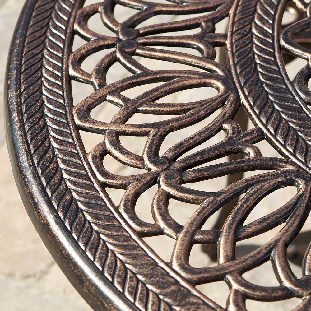 Ensemble de salle à manger d'extérieur haïtien en fonte d'aluminium, 7 pièces, par Christopher Knight Home