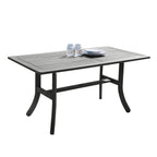 Ensemble table et chaises empilables Hakan Wood Patio avec pieds incurvés