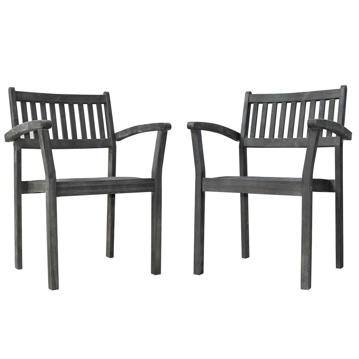 Ensemble table et chaises empilables Hakan Wood Patio avec pieds incurvés