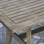 Ensemble table et chaises empilables Hakan Wood Patio avec pieds incurvés