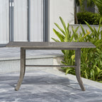 Ensemble table et chaises empilables Hakan Wood Patio avec pieds incurvés