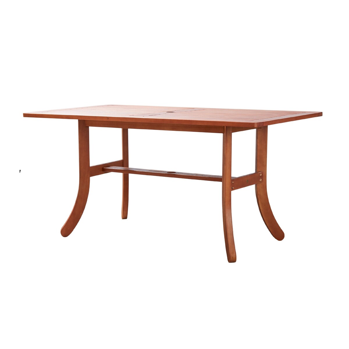 Ensemble table et chaises empilables Hakan Wood Patio avec pieds incurvés