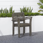 Ensemble table et chaises empilables Hakan Wood Patio avec pieds incurvés