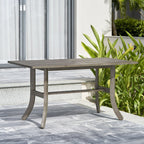 Ensemble table et chaises empilables Hakan Wood Patio avec pieds incurvés