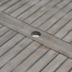 Ensemble table et chaises empilables Hakan Wood Patio avec pieds incurvés