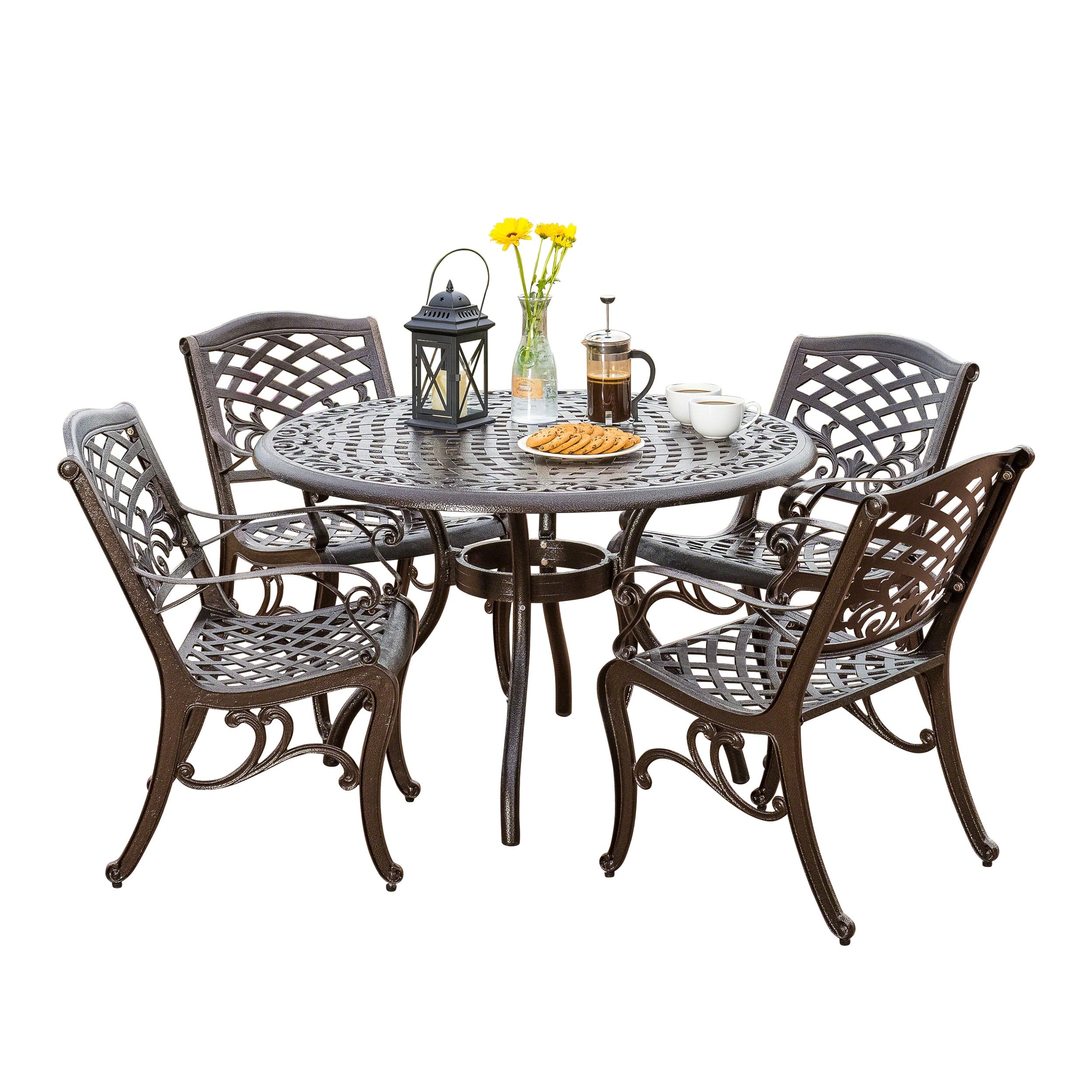 Ensemble de salle à manger en aluminium Hallandale Sarasota par Christopher Knight Home