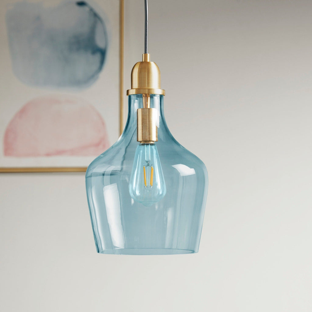 Suspension en verre en forme de cloche auburn INK+IVY
