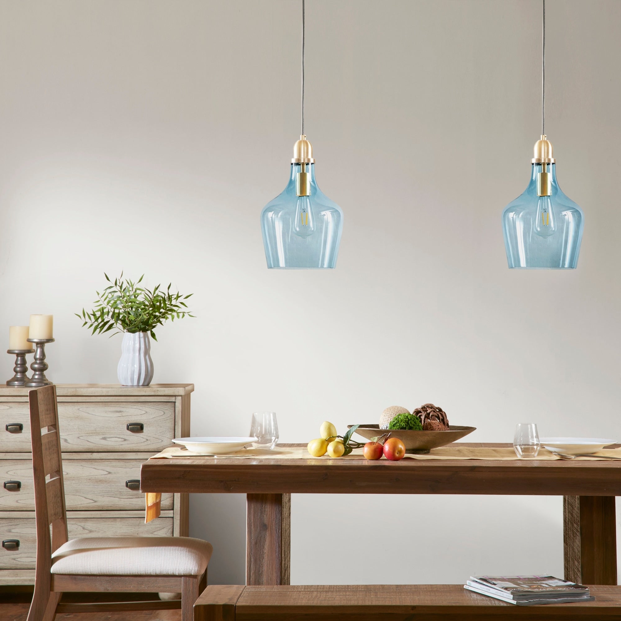 Suspension en verre en forme de cloche auburn INK+IVY