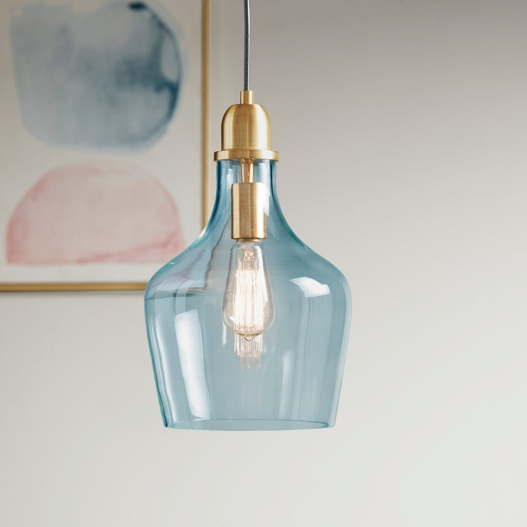Suspension en verre en forme de cloche auburn INK+IVY
