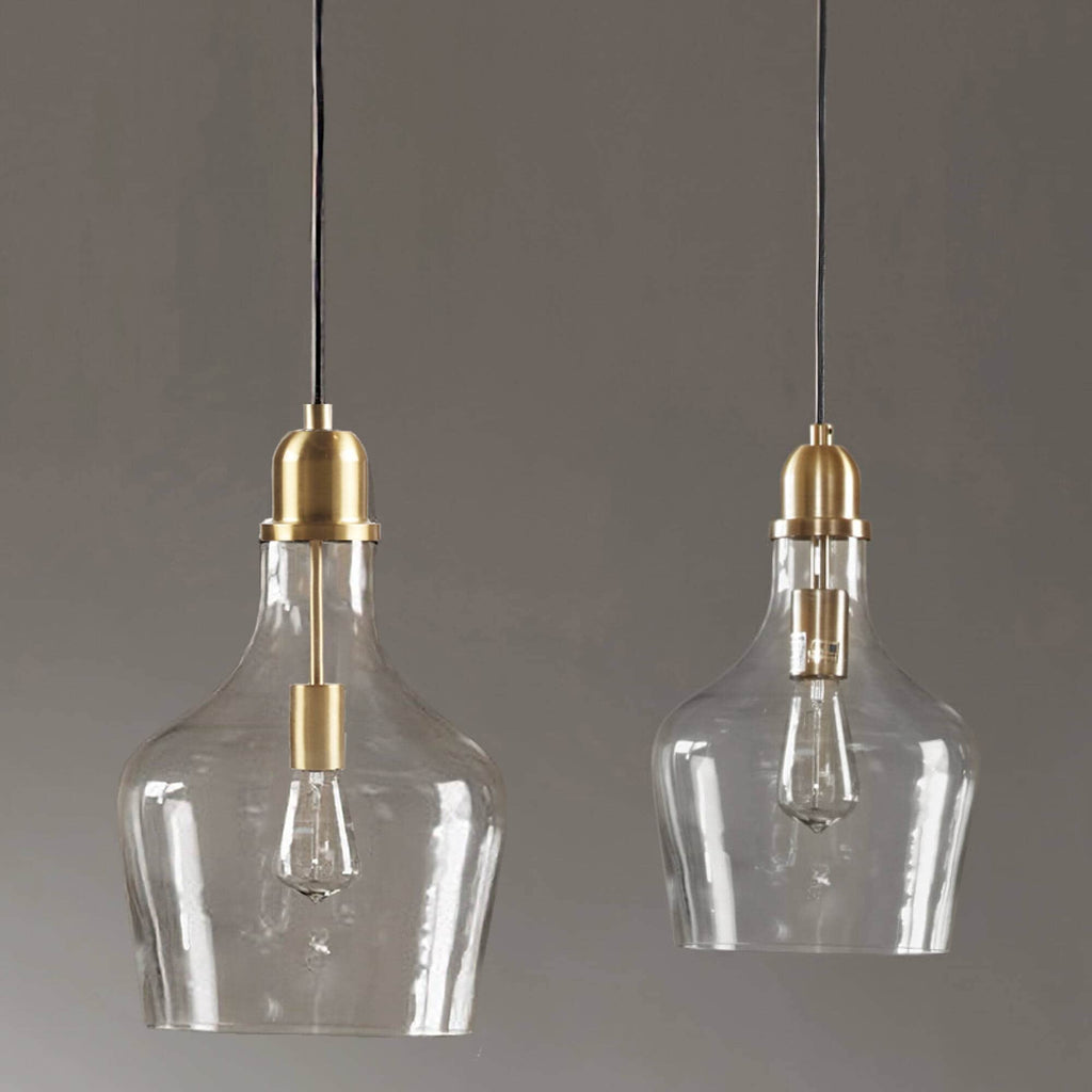 Suspension en verre en forme de cloche auburn INK+IVY