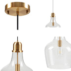 Suspension en verre en forme de cloche auburn INK+IVY
