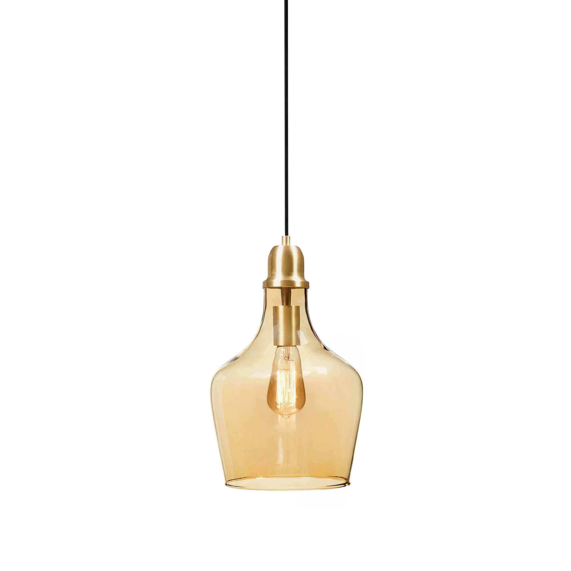 Suspension en verre en forme de cloche auburn INK+IVY