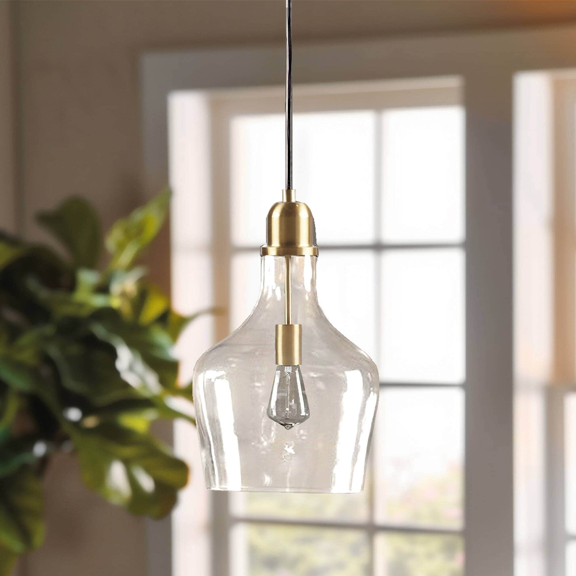 Suspension en verre en forme de cloche auburn INK+IVY