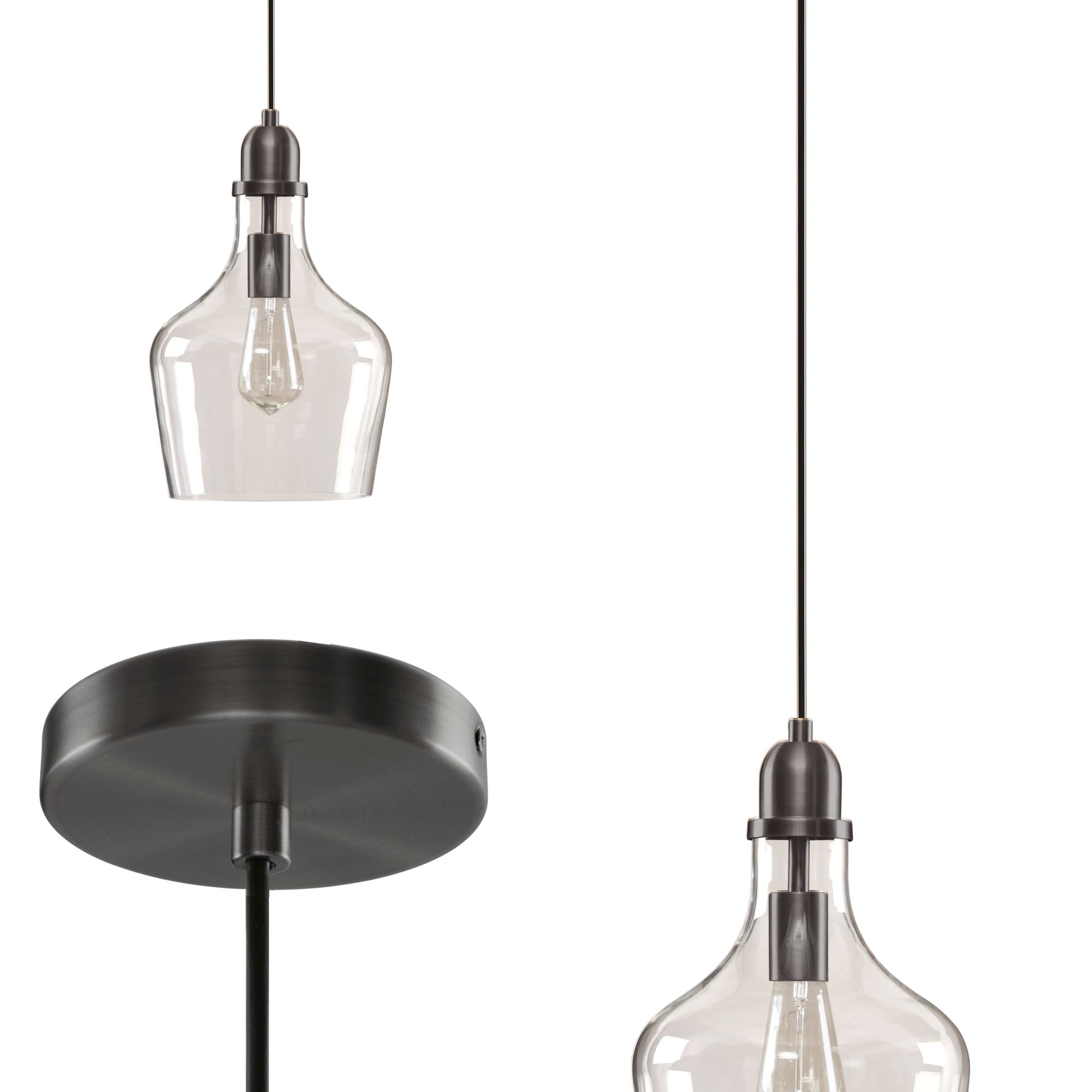 Suspension en verre en forme de cloche auburn INK+IVY