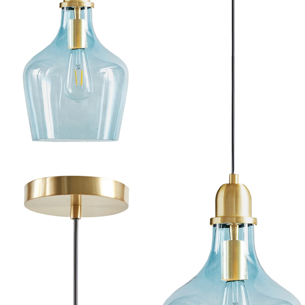 Suspension en verre en forme de cloche auburn INK+IVY