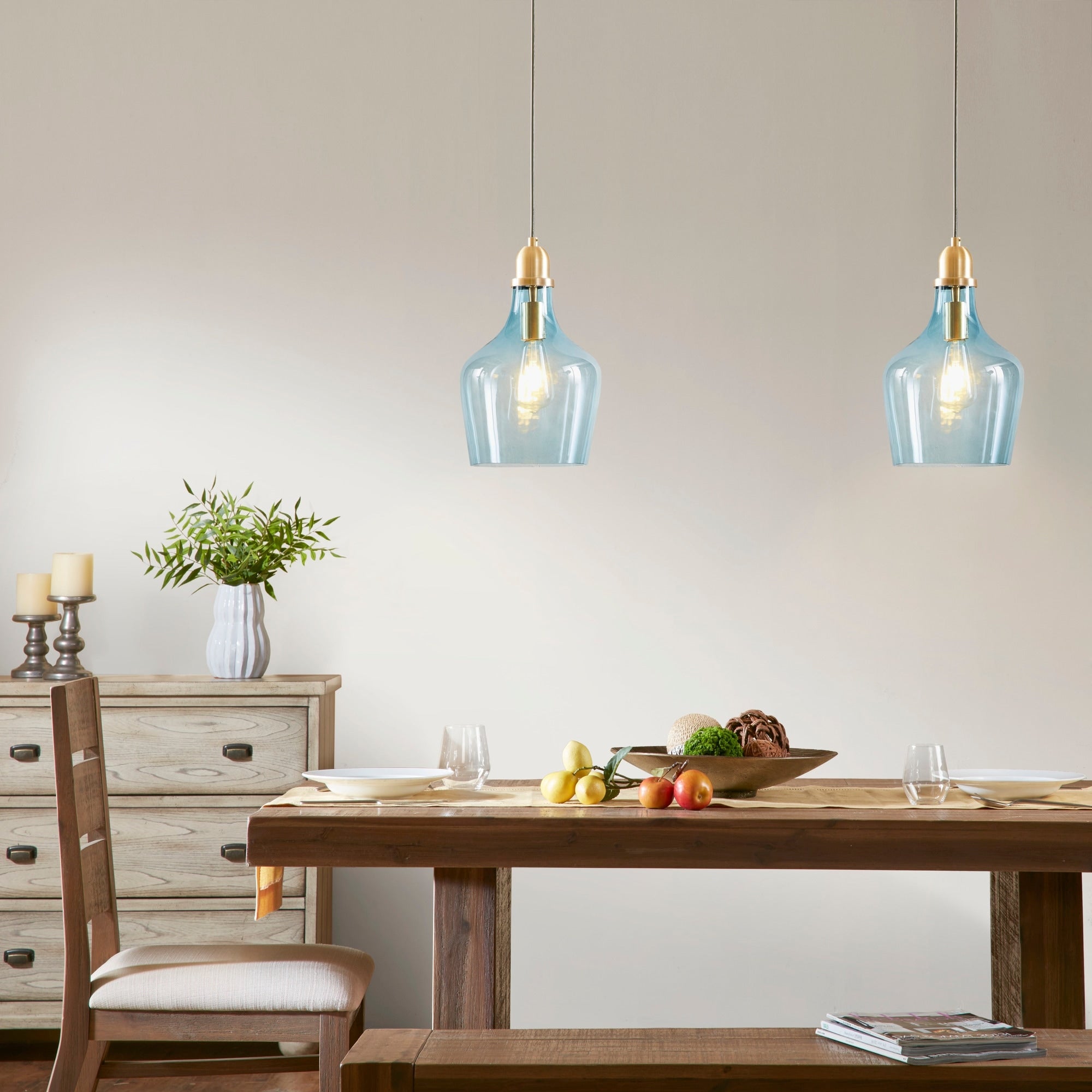 Suspension en verre en forme de cloche auburn INK+IVY