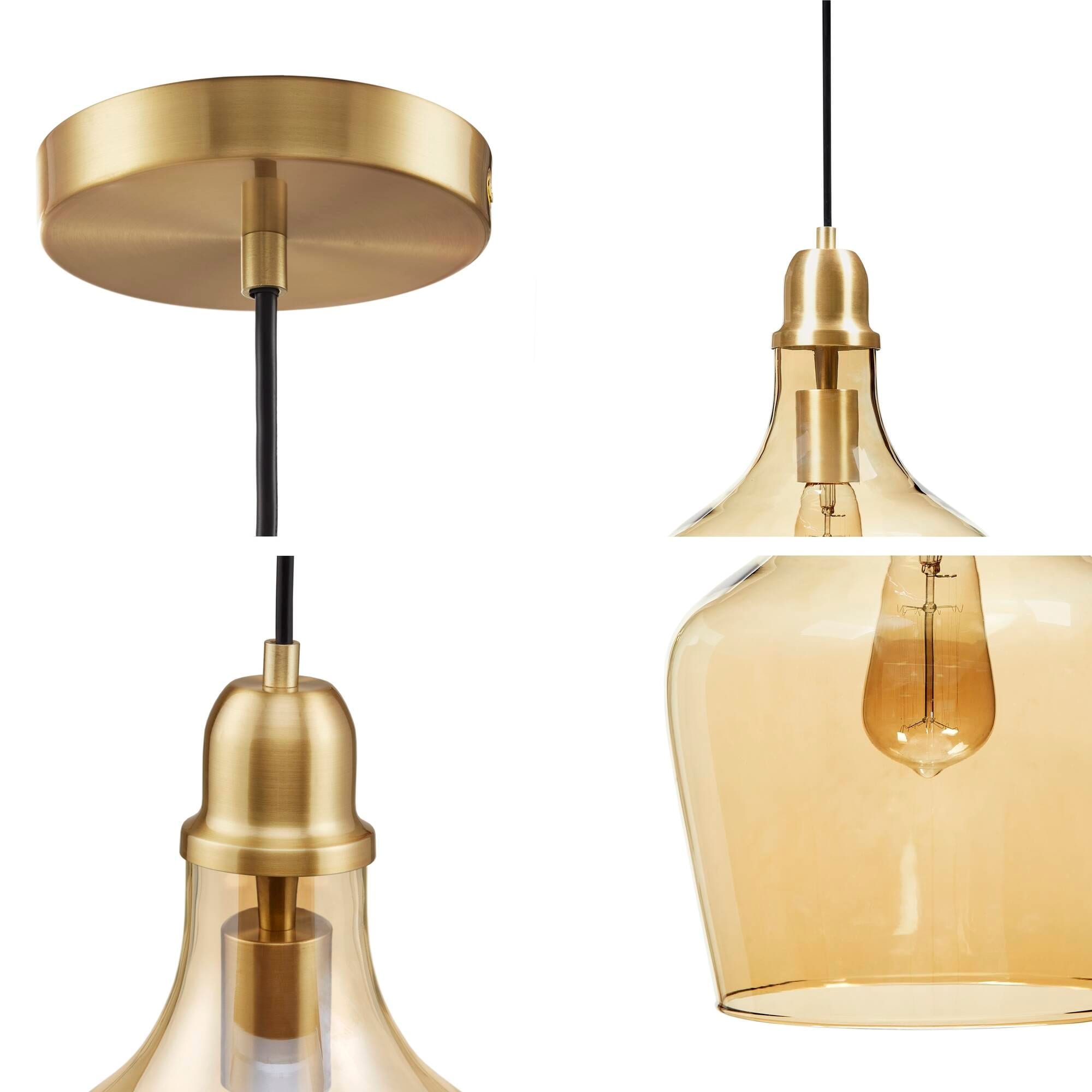 Suspension en verre en forme de cloche auburn INK+IVY