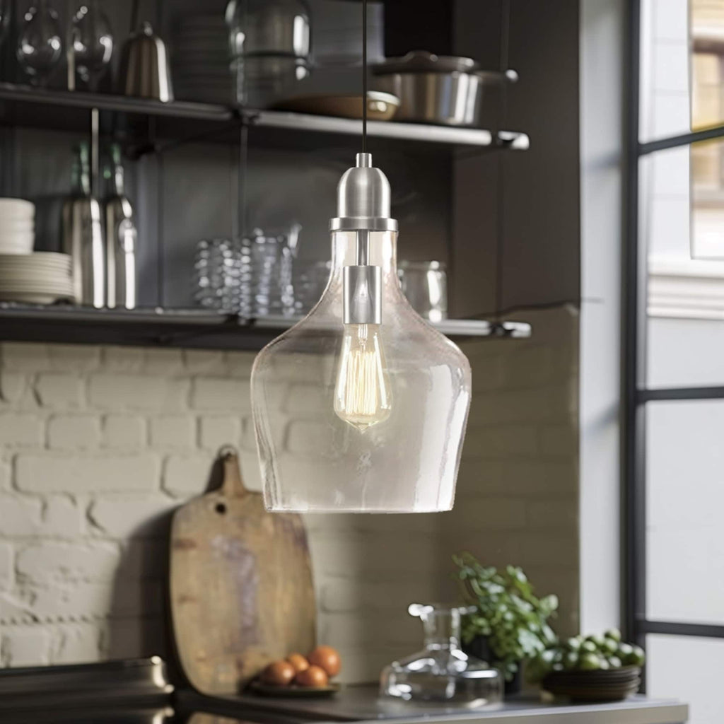 Suspension en verre en forme de cloche auburn INK+IVY