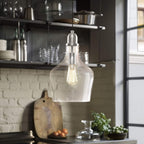 Suspension en verre en forme de cloche auburn INK+IVY
