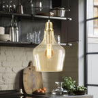 Suspension en verre en forme de cloche auburn INK+IVY