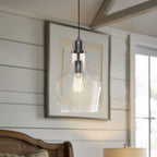 Suspension en verre en forme de cloche auburn INK+IVY