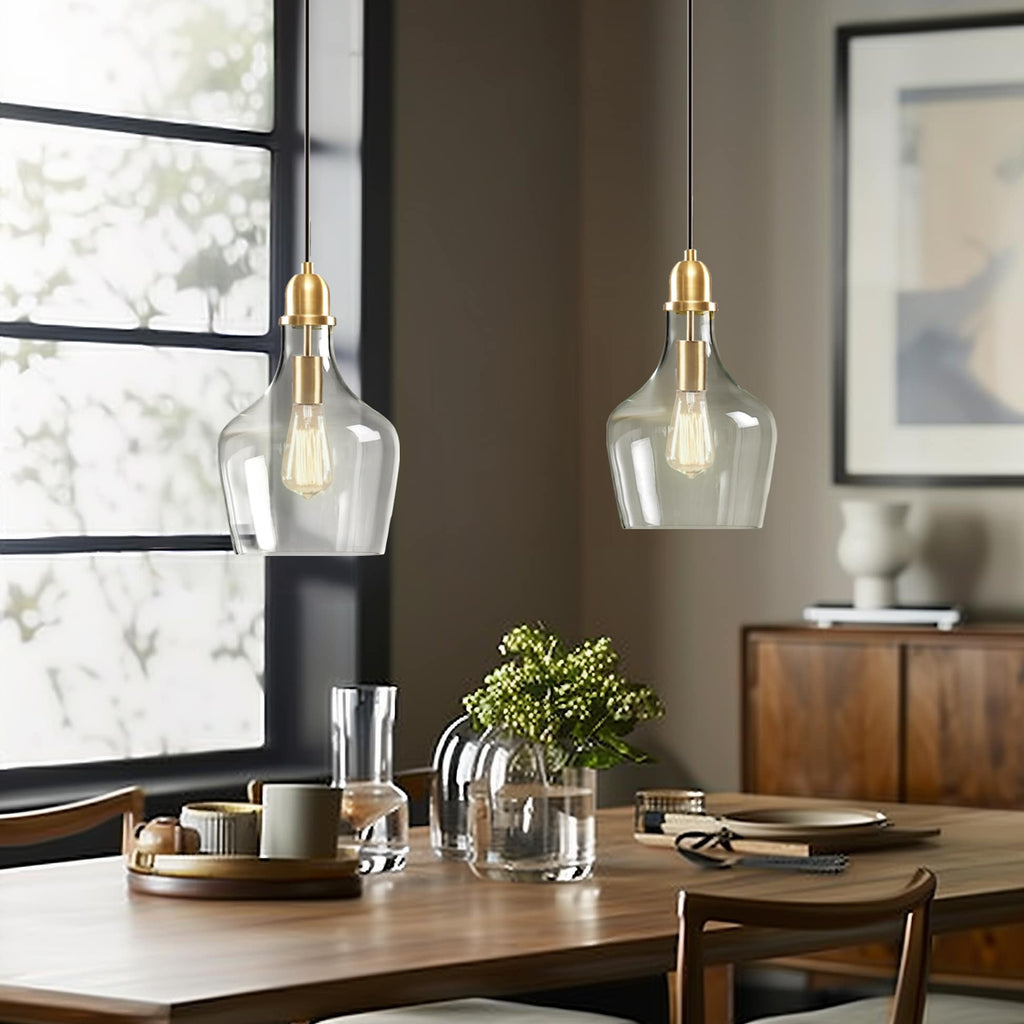 Suspension en verre en forme de cloche auburn INK+IVY