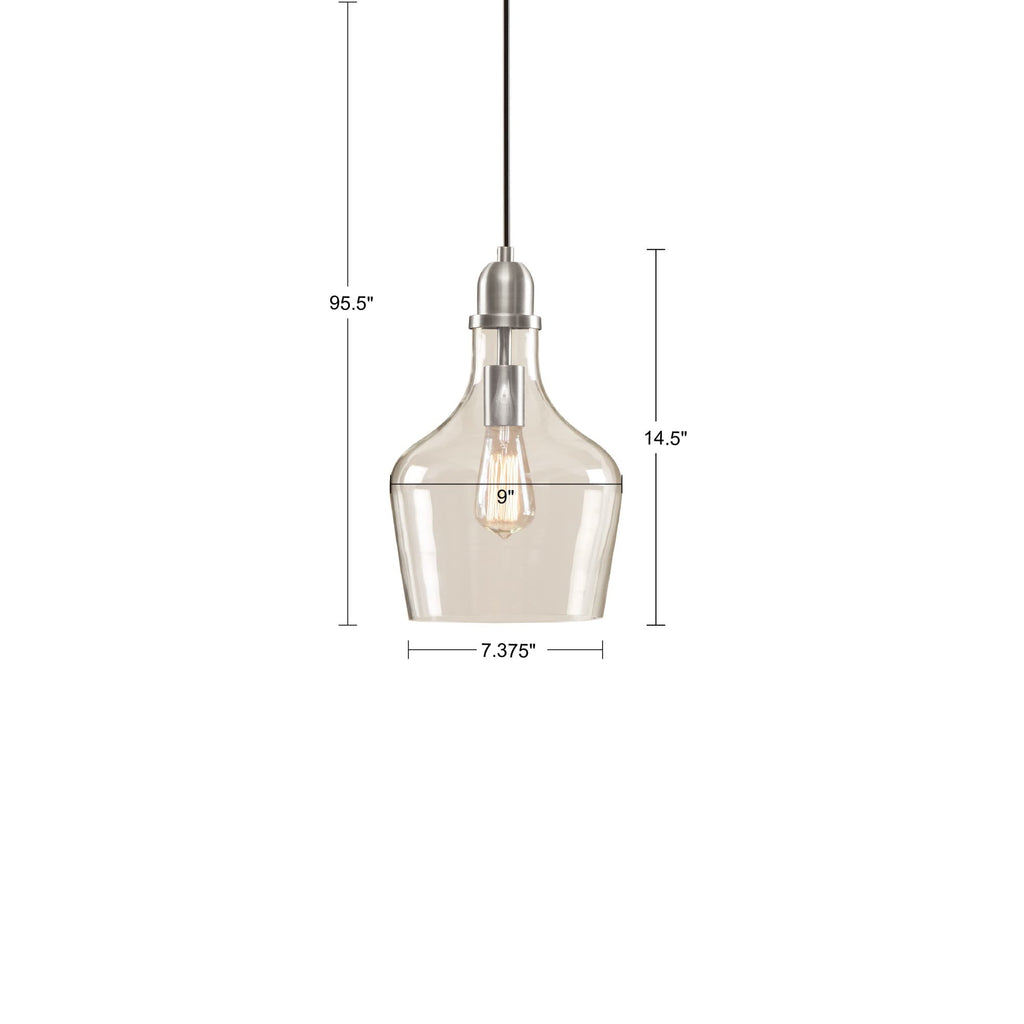 Suspension en verre en forme de cloche auburn INK+IVY