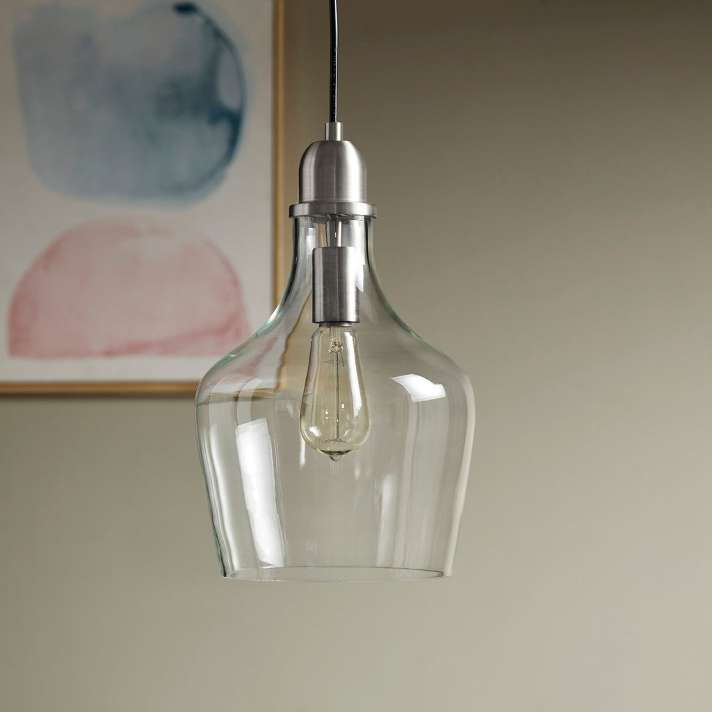 Suspension en verre en forme de cloche auburn INK+IVY